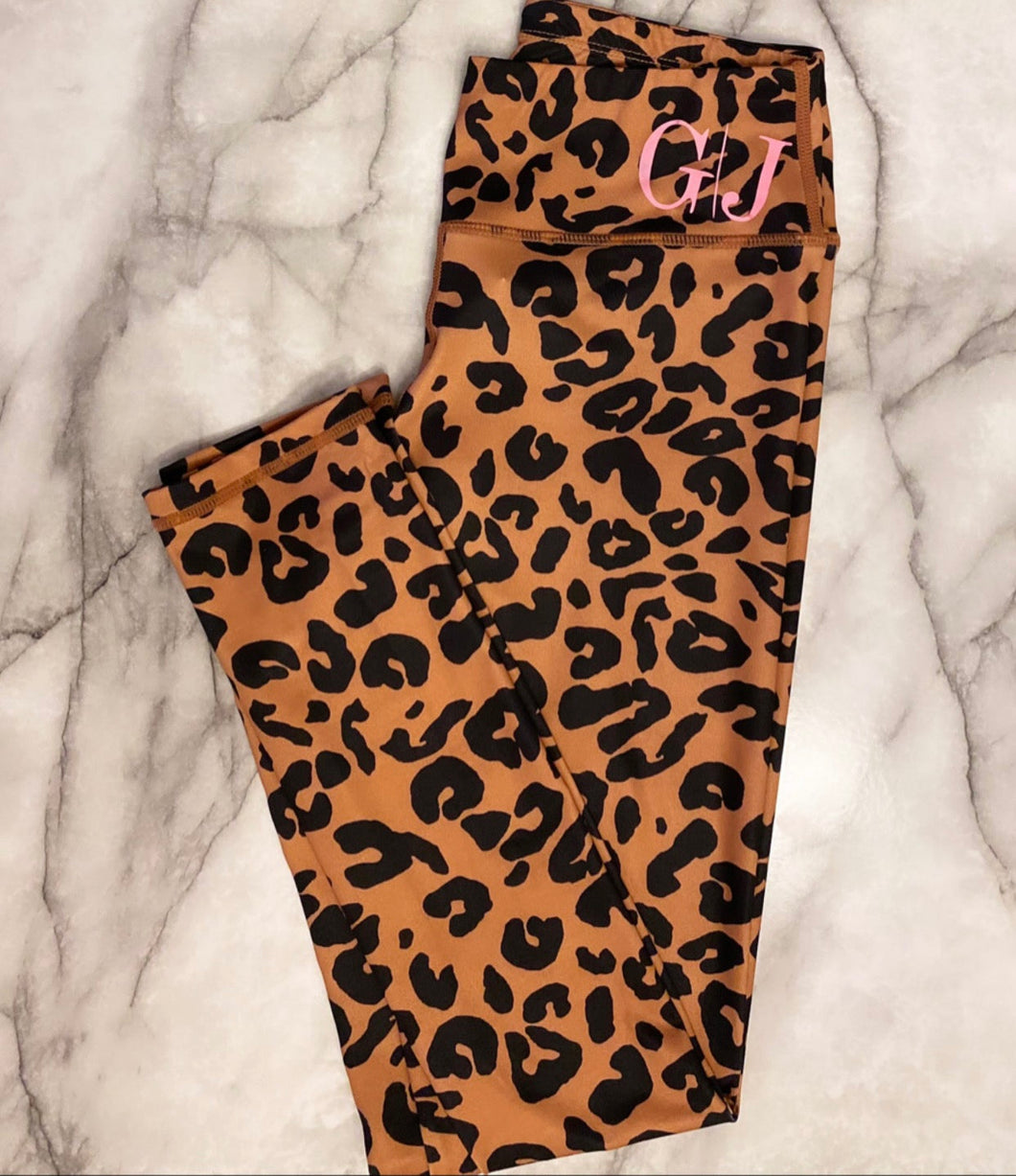 Lady Leopard Leggings with Pink Logo